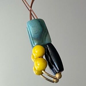 Natural Stone Geometric Pendant Necklace